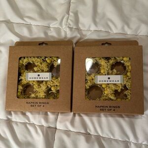 2 Sets HOMEWEAR Yellow Napkin Rings Set of 4 (8 Rings Total)